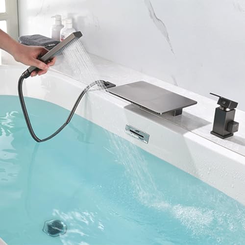 Mitigeur de Baignoire Cascade avec inverseur intégré finition gris d'architecte - 2