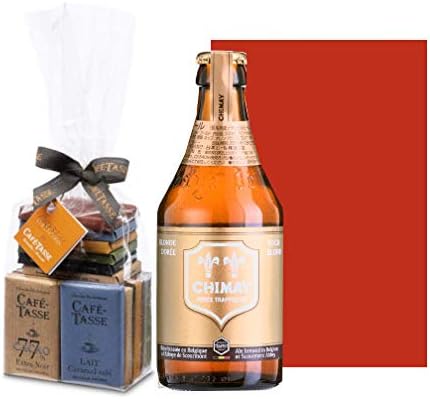 Amazon Co Jp お歳暮 クリスマスプレゼントお祝い ベルギーチョコ ベルギービール ビールとスイーツのギフト 有名 修道院ビール シメイ ゴールド 330ml Cafe Tasse チョコレート 枚 アソート 海外ビール 輸入ビール 友人 ギフト 贈答用 贈り物 結婚祝い