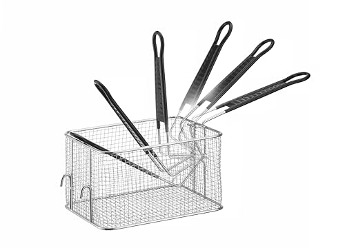 HENDI Panier à frites, Frites à Frire, pour Frites, avec Poignée, à utiliser avec les HENDI Friteuses 205822 et 205839 de 8 Litres, Acier Inoxydable – Image 5