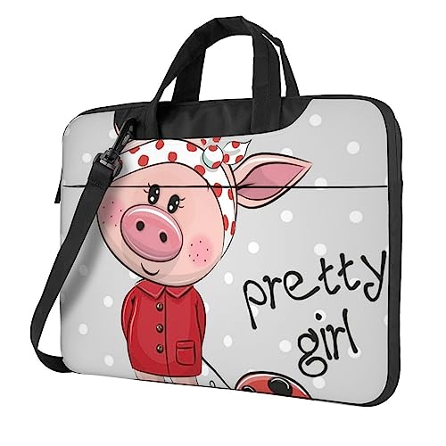Sacoche pour ordinateur portable imprimé cochon rose housse de transport boulot