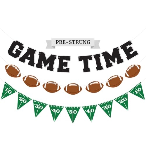 Pre-Strung Game Time Football Banner - Football Party Banner