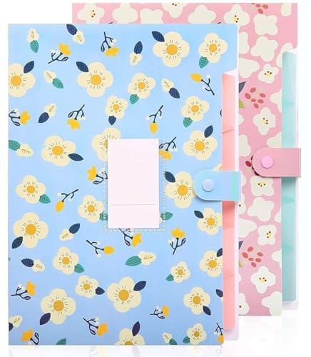 Image of Corslet Certificate Expanding File Folders for Documents Large Size A4 Paper Holder Organizer School Office Home Multicolor with 5 Pockets (2-Pack)