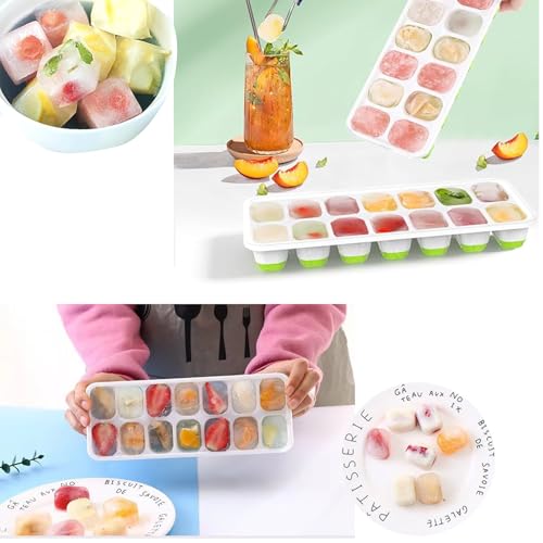 Molde para cubos de hielo 2 unidades con tapa apilable miniatura 3