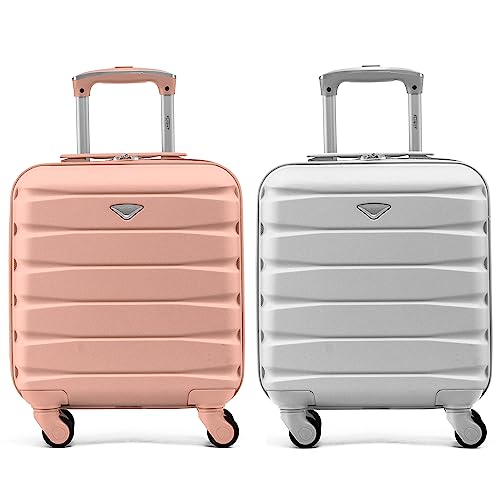 Flight Knight Suitcase Set of 2 Lightweight 4 Wheel ABS Hard Case Carry On Hand Luggage Approved for Over 100 Airlines Including easyJet & Maximum Size for Vueling & Wizz Air 40x30x20cm