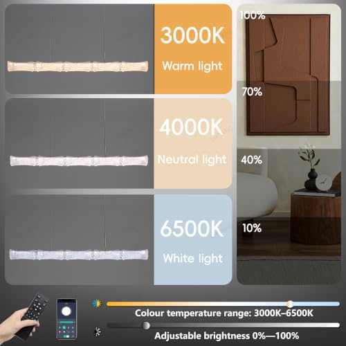 Suspension LED dimmable 72W avec commande à distance APP pour éclairage sur mesure - 4