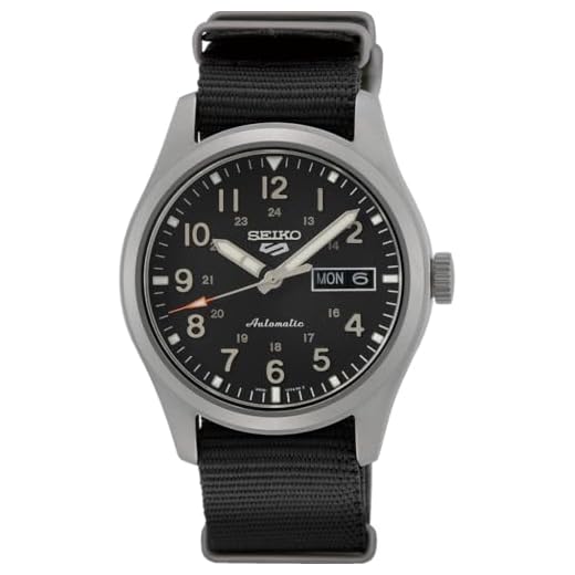 Seiko Relógio masculino esportivo SRPG37 Seiko 5, preto, 39,4 mm, aço inoxidável