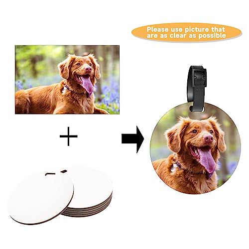 Image of Personalized Luggage Tags for Suitcase Bulk Custom Luggage Name Tags Identifiers with Photo Text Logo Customized Travel Golf Bag Tags with Strap for Women Men