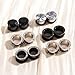 Longbeauty 12pcs Gorgeous Cubic Zirconia Tunnels 316L Stainless Steel Ear Gauges Earring Plugs for Ears Screw Fit Body Piercing Jewelry 4g-3/4