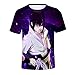 Produktbild EDMKO Naruto T Shirt Uchiha Sasuke Uzumaki Naruto Anime Summer Kurzarm Shirts Männer Sport Blusen Shirt Oberteile Tops,Uchiha Sasuke,S