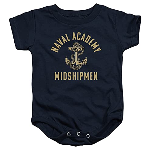 Image of Us Naval Academy Official One Color Usna Midshipmen Logo Unisex Infant Snap Suit for Baby