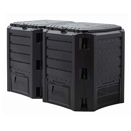 Preisvergleich Produktbild DeTec Komposter / Schnellkomposter / Gartenkomposter / aus Kunststoff / PVC / 380 Liter 800 Liter 1200 Liter 1600 Liter / Garten Schwarz (800 Liter)