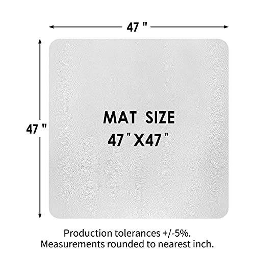 Mat For Office Chair On Hard Woood Floor, 47"X 47"Under Desk Chair Mat For Home Office,Swivel Chair Desk Mat,Pvc Transparent Square Mat For Protector Floor #TOP6