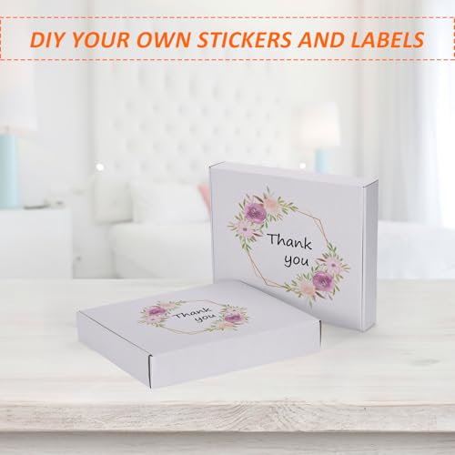 Image of HORLIMER 12x10x2 inches Shipping Boxes Set of 25, White Corrugated Cardboard Box Literature Mailer