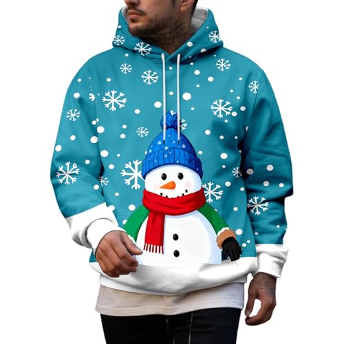 Pull d'hiver décontracté pour homme coupe ample avec poches et motifs de peintures d'art