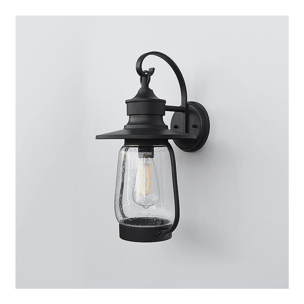 OZBMA Outdoor Wall Light Clear Glass Lamp Retro Lantern Sconce for Garden Villa Courtyard Garage Balcony Porch