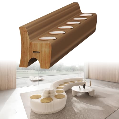 CTREVL ペーパースツール アコーディオン 椅子 折りたたみ ペーパースツール クラフト紙 伸縮可能 クッション付き 組立不要 軽量収納便利 折りたたみ式ペーパーソファ 組み立て不要 多機能デザイン ソファ/腰掛け/展示用兼用 長さ4/7m 家庭・店舗