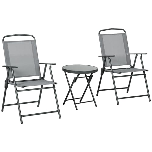 DESIGN PIEGHEVOLE PRATICO: Sia il tavolo rotondo che le sedie da giardino sono pieghevoli, consentendo un facile stoccaggio e trasporto per vari utilizzi