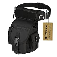 HUNTVP Taktisch Beintasche Militär Beinbeutel MOLLE Hüfttasche Sport Tactical Leg Bag Armee Beintaschen Wasserdicht Gürteltasche Werkzeugtasche Tasche für Bein Herren Damen, Typ-1-Schwarz