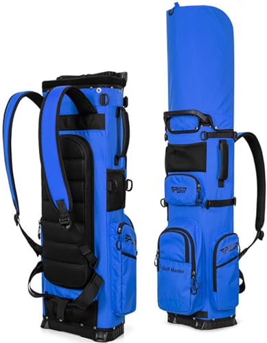 MengYiYo ゴルフバッグ キャディバッグ スポーツゴルフバッグ Golf Club Bag 自立型ゴルフクラブバッグ 7分割 14本収納 リュックサック背負う クラブ固定 フード付き 軽量 防水 ゴルフクラブ 破損防止 練習用 ゴルフボストンバッグ