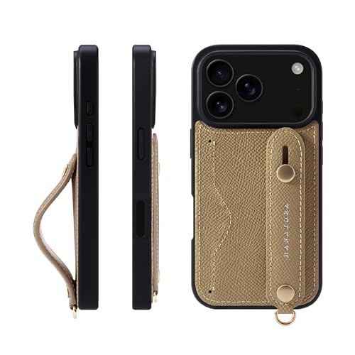 HANATORA for iPhone 17Pro �P�[�X �{�v �ϏՌ� �w�ʃx���g �J�[�h�|�P�b�g �X�}�z�P�[�X �X�}�z �X�^���h�@�\ �l�b�N �X�g���b�v �t�� �G���{�X���U�[ �M�t�g �}�O�l�b�g�Ȃ� �g�[�v NCGH-17Pro-Taupe