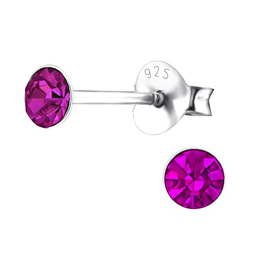 Preisvergleich Produktbild Laimons Damen-Ohrstecker Zirkonia rund pink Sterling Silber 925