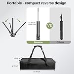 EMART Green Screen Backdrop Kit with Reverse Folding Base, 5x6.5ft Photo Greenscreen Background with Portable T-Shape Stand and 6 Clamps for Photography, Photoshoot, Studio Video Recording, Streaming - Image 2