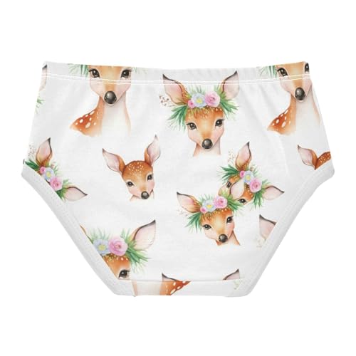 Fun Print Girls Underwear Toddlers 2t Cotton Cute Panties Girl Cute Deer Florals White Animal Kids Briefs Undies2