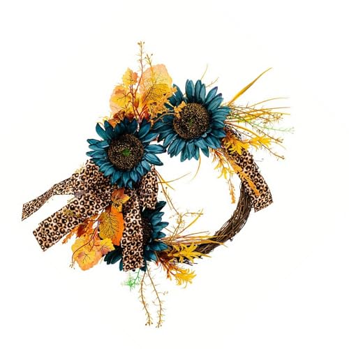 Couronne de fleurs bleues décoration intérieure et extérieure chic