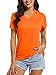 MAGCOMSEN Womens Running Shirts Short Sleeve T-Shirt Fitness Shirts Hiking Shirt Lightweight Summer Sun Shirts Workout Tee Orange M