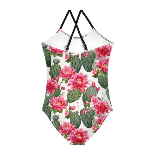 Flowers Floral Cactus Girls One Piece Swimsuit Beach Swimwear 208501122