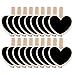 36 Stück Mini Klein Tafel Memotafel Mini Holz Kreidetafel mit Klammer Kleine Holztafel Herzform Hölzerner Fotoordner Tafelklammern Mini Tafel mit Clips für Home, Hochzeit, Party Dekoration