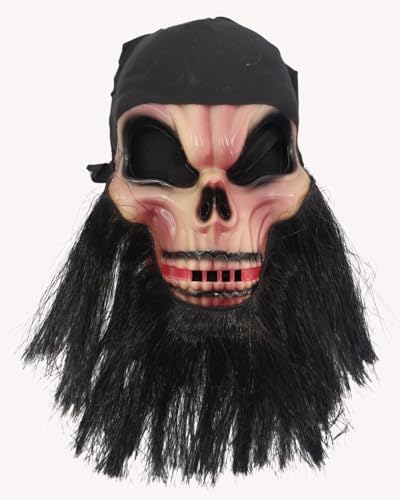 Image of BookMyCostume Scary Face Mask Collection | Horror Ghost, Skeleton, Devil & Dracula Vampire, Bearded Horror | Spooky Mask for Halloween & Theme Parties | Adults