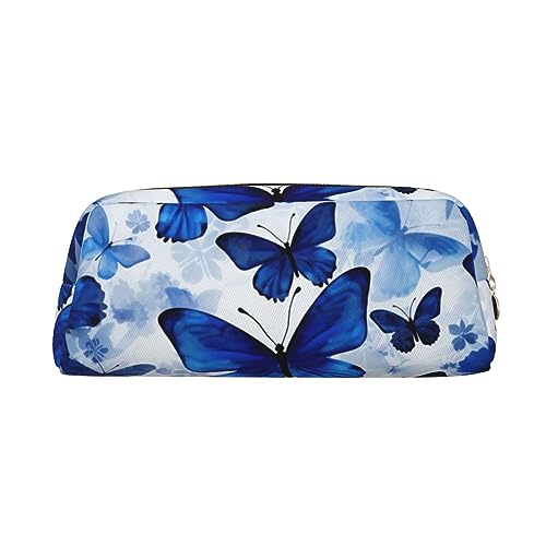 Farfalle Matita Sacchetto Impermeabile Cerniera Astuccio Penna Box Cosmetici Per Ufficio Vacanze Regalo Taglia unica blu oro pelle