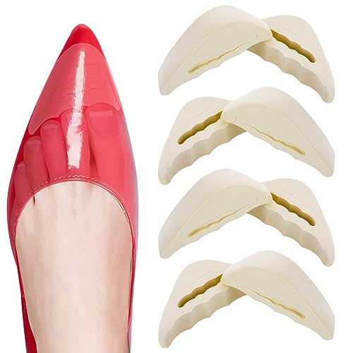 WLLHYF 4 pares de plantillas de relleno de zapatos unisex, almohadillas ajustables para los dedos, zapatos demasiado grandes, inserciones delanteras, protección de encaje, zapatillas deportivas,