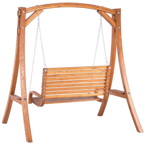Beliani Gartenschaukel Lärchenholz Dunkelbraun Novara - 6