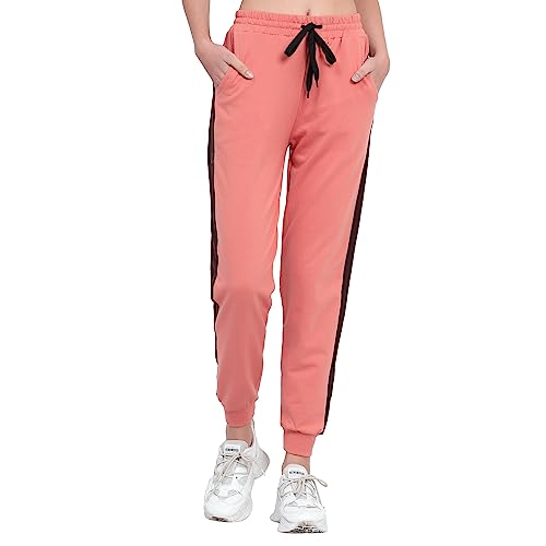Image of BLUE STAR SHARK Women's Cotton Loopknit Track Pants | Comfortable Lounge Pants for Summer | Casual Pyjamas, Nightwear, Gym, Yoga, Sports, Running | Relaxed Fit Everyday Comfort