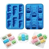 Akingshop Molde de silicona para coche, molde de silicona 8 en 1, molde de silicona para pastel de coche, molde de mousse de silicona para coche deportivo, molde de pan hecho a mano con 8 cavidades (2