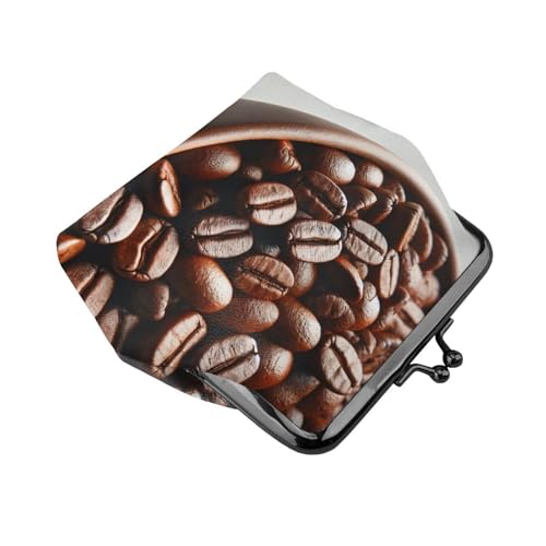 Pu Leather Buckle Coin Purse Realistic-Coffee-Beans Girls Kiss-Lock Change Purse Wallets3