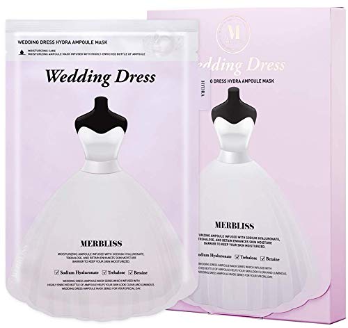 MERBLISS Wedding Dress Hydra Ampoule Mask 5pc - Korean Skincare | Facial Mask | Face Mask Skin Care | Sheet Masks | Facial Mask | Korean Face Mask