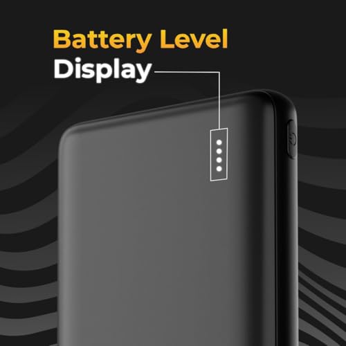 Image of JUST CORSECA 10000mAh Power Bank | 12W Fast Charging | Dual USB-A & Type-C Input /Output | LED Battery Indicator | Portable Battery Backup for Smartphone, Tablet & Earbuds (Black)