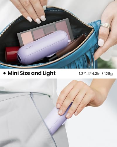 Image of Gaiatop Mini Handheld Fan, Portable Personal Folding Cooling Hand Fan Rechargeable Battery Operated with 2 Speed USB Desk Fan for Home Office Travel (Purple)
