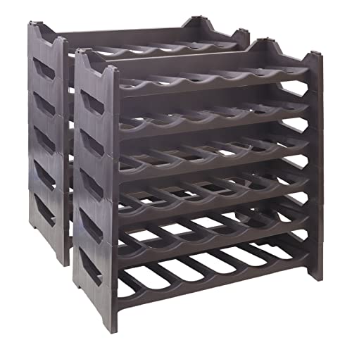 Cantinetta Vino Portabottiglie Plastica ed Eleganti Portavini per Organizzare e Valorizzare la Tua Collezione. Soluzioni Pratiche e Decorative. (72 Bottiglie, Brown)