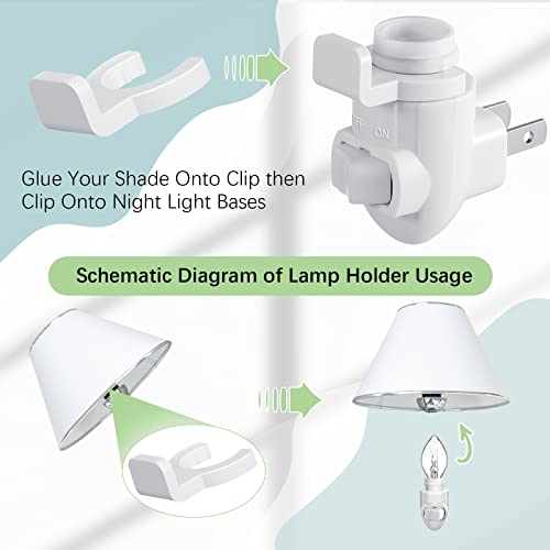 Tuanse 20 Sets Plug In Night Light Module White Base With Shade Mounting Clip Plastic Lights Rotating Base For Making Your Own Decorative Night Lights #TOP3