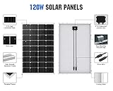 ECO-WORTHY 3 kW·h/Tag Solarpanel Kit 720 Watt 24 Volt Solarsystem für netzunabhängige Haushalte Wohnmobile: 6 Stücke 120W monokristallines Solarpanel + 60A 12V/24V-Laderegler + Solarkabel + Z-Halterun - 3