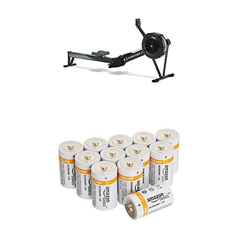 Concept 2 Model D Indoor Rower with PM5 Monitor, Black with Amazon Basics Batteries Cover