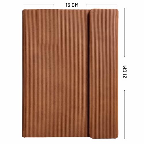 Image of Anupam A5 Cord Journal | 192 Pages | College Ruled Notebook | 80 Gsm Paper | PU Cover Magnetic Closure & Pen Holder Daily Planner | for Writing, Planning, Travel Office Use, Handy Journal (Tan)