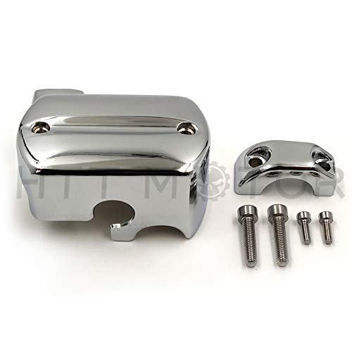 HTT Motorcycle Chrome Front Brake Fluid Master Cylinder Cover For 1998-2013 Yamaha V-Star 650/2009-2013 Yamaha V-Star 950/1999-2013 Yamaha V-Star 1100/2007-2013 Yamaha V-Star 1300