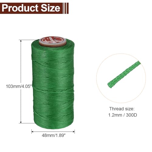 Hilo encerado plano para cuero 140m 1.2mm color verde oscuro miniatura 2