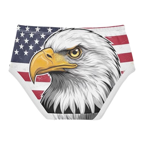 Bald Eagles American Flag Girl Panties Cute Toddlers Underwear Floral Cotton Animals Kids Briefs Undies 2t2