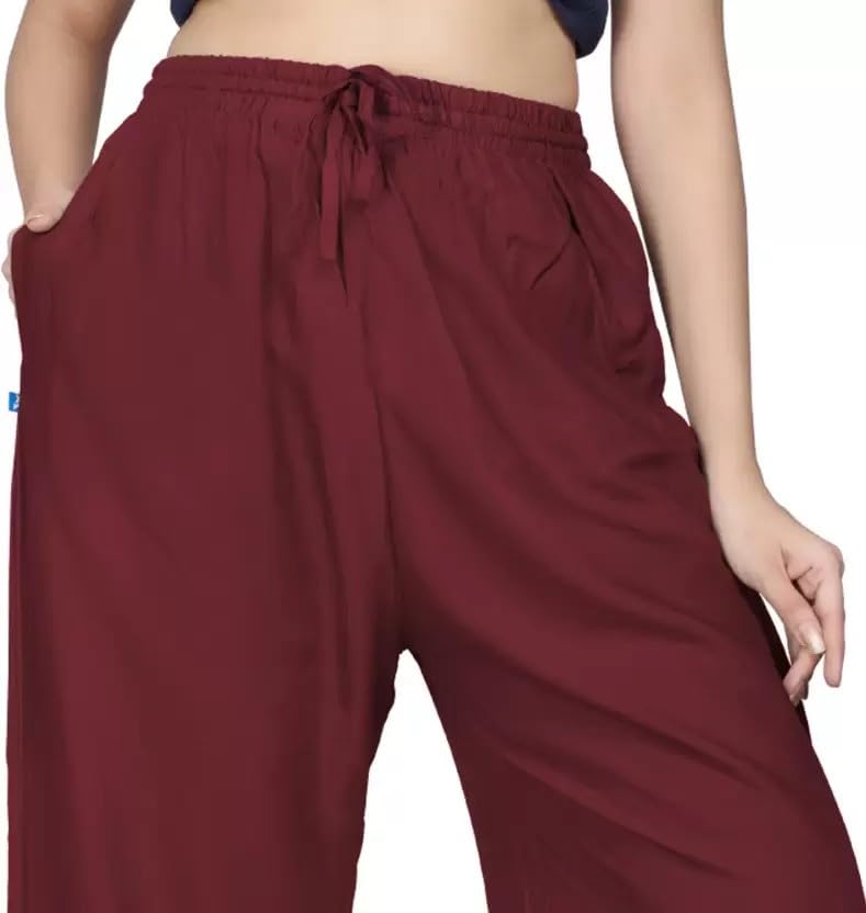 Image of BENKILS Women's Cotton Reyon Regular Fit Palazzo Pants - Available Size - M to 6XL